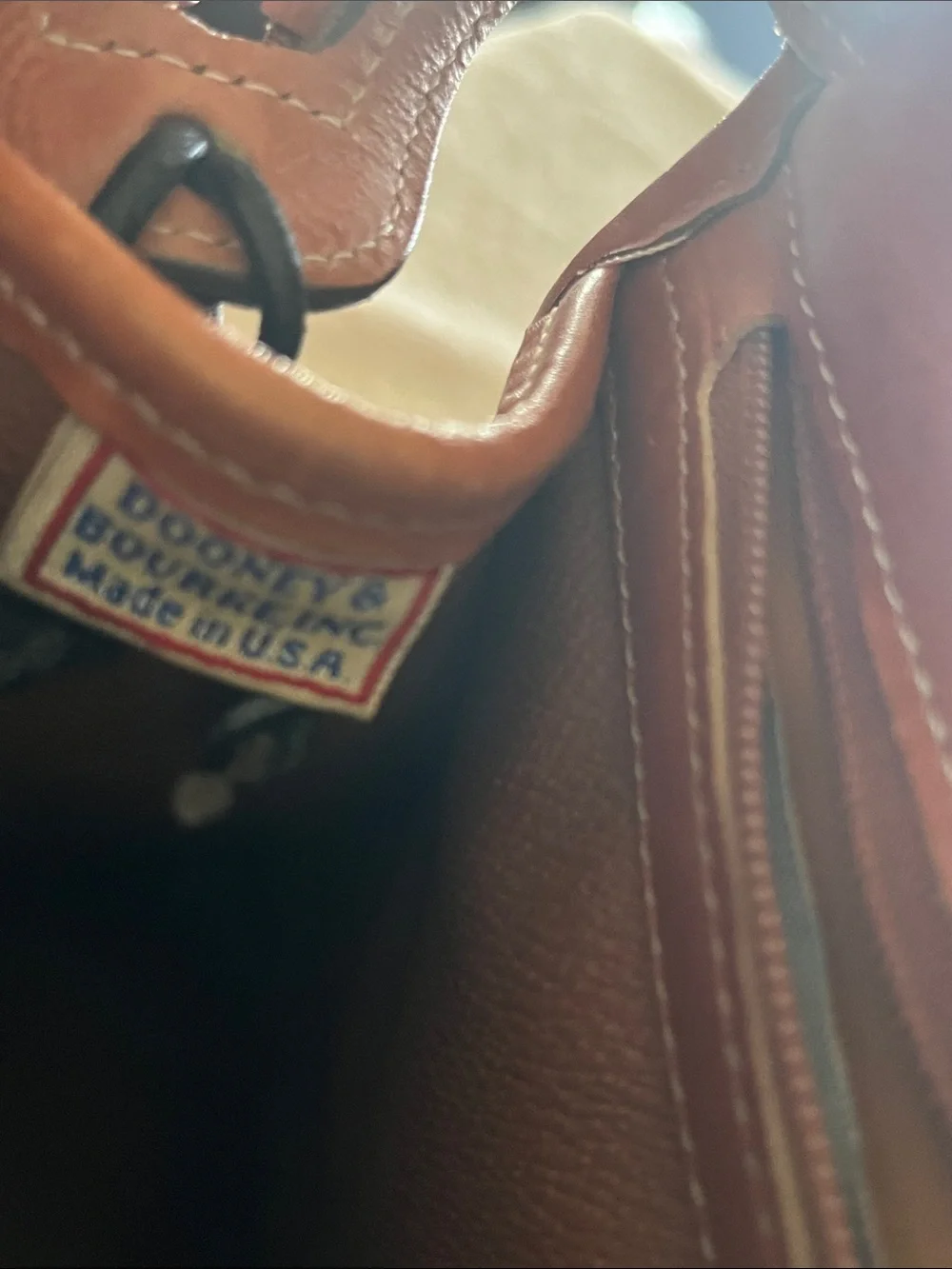 Vintage Dooney & Bourke Black and Brown Leather Satchel
